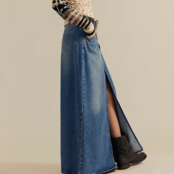 Free People We the Free Denim Maxi Skirt - Picture 9 of 9